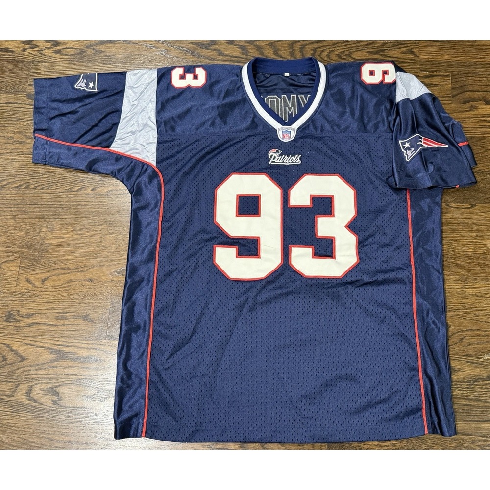 Vintage Reebok NFL New England Patriots Seymour #93 Jersey Size 56 Stitched Mens